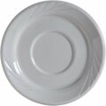 Tuxton China Sonoma 5.5 in. Embossed Saucer - Porcelain White - 3 Dozen YPE-054